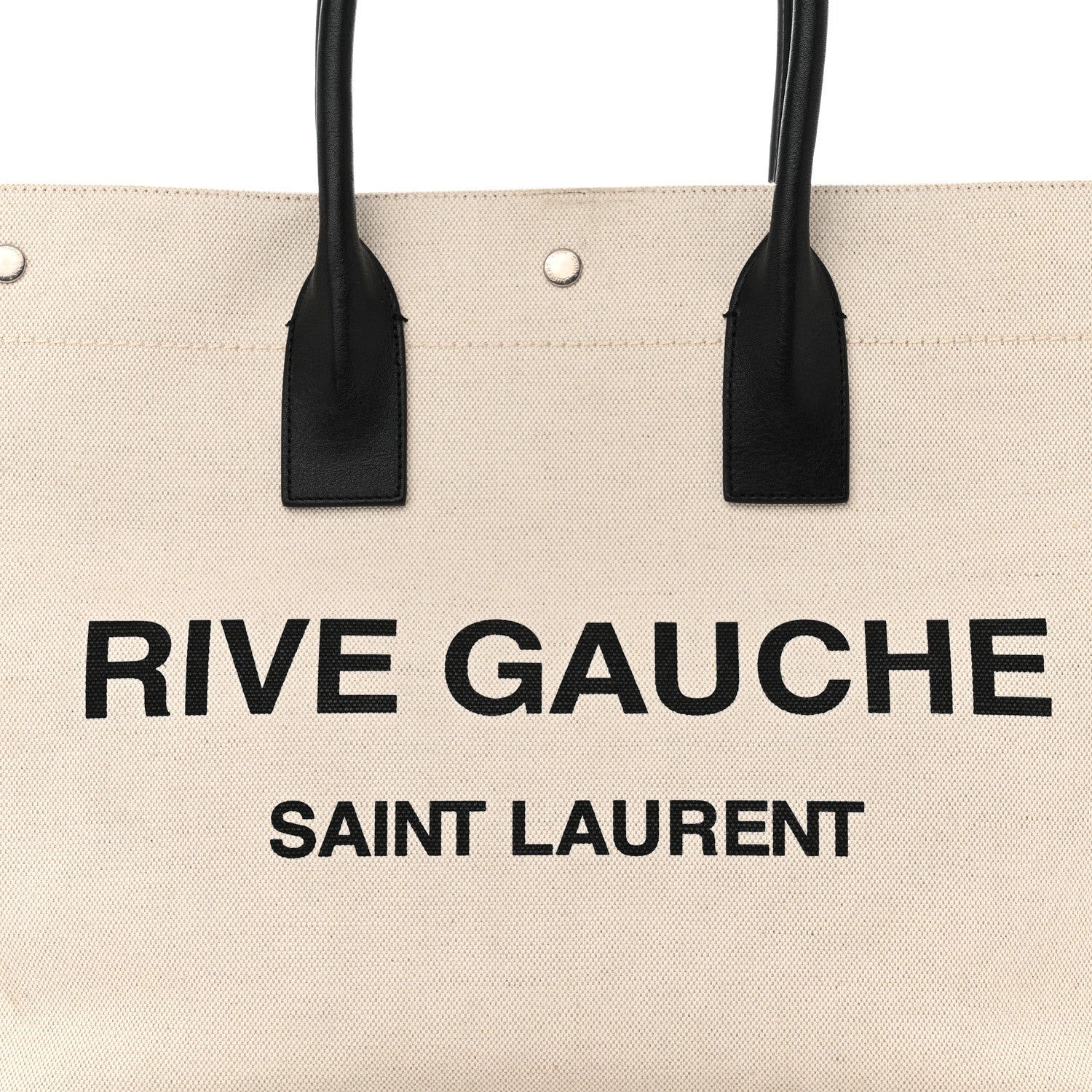 Saint Laurent Linen Calfskin Rive Gauche Tote Optic White 8 of 18