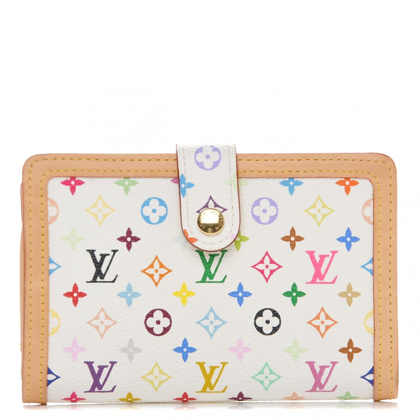 Monogram Multicolor French Purse Wallet White