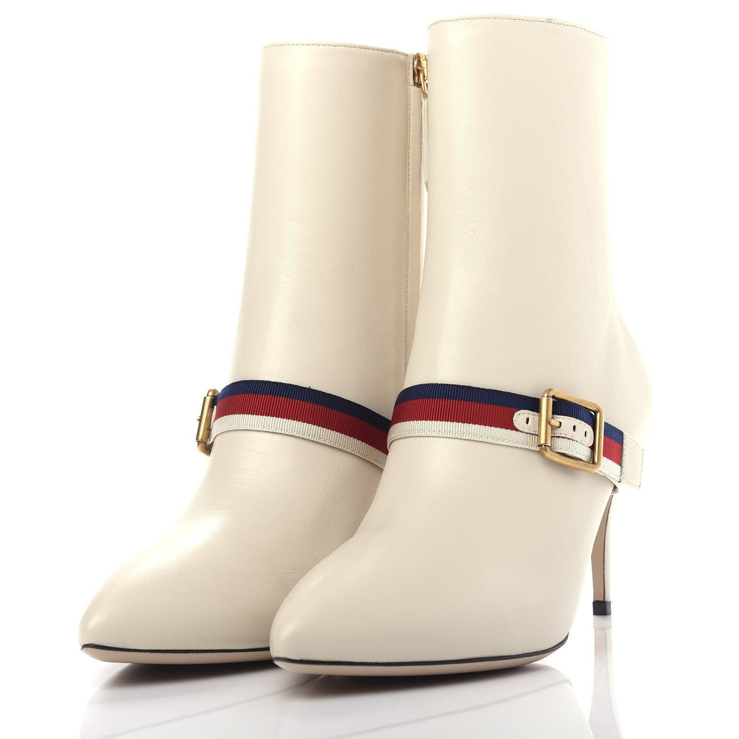 Gucci Nappa Sylvie Ankle Boots 38 Mystic White 3 of 11