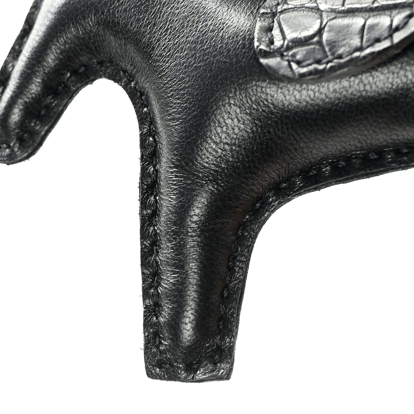 Milo Lambskin Matte Alligator Touch Grigri Rodeo Horse Bag Charm PM So Black