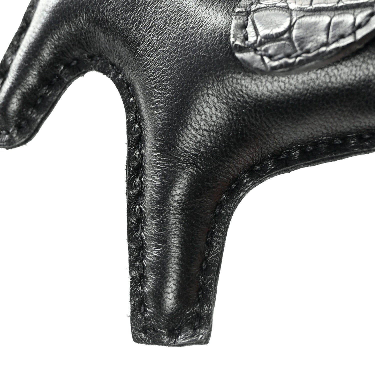 Hermes Milo Lambskin Matte Alligator Touch Grigri Rodeo Horse Bag Charm PM So Black 4 of 5
