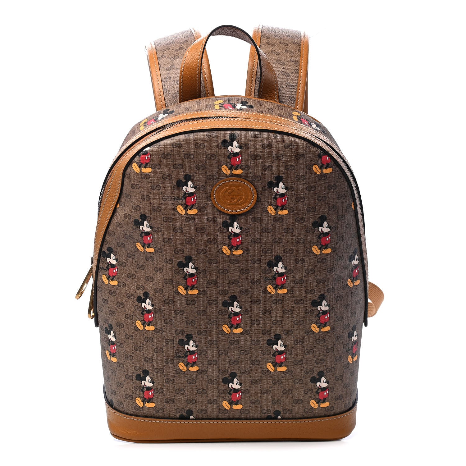 Gucci X DISNEY Mini Vintage GG Supreme Monogram Mickey Mouse Small Dome Backpack Beige Vintage Sun Oil 1 of 8