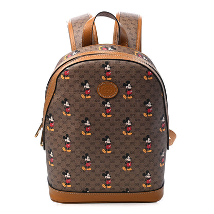 Gucci X DISNEY Mini Vintage GG Supreme Monogram Mickey Mouse Small Dome Backpack Beige Vintage Sun Oil 1 of 8