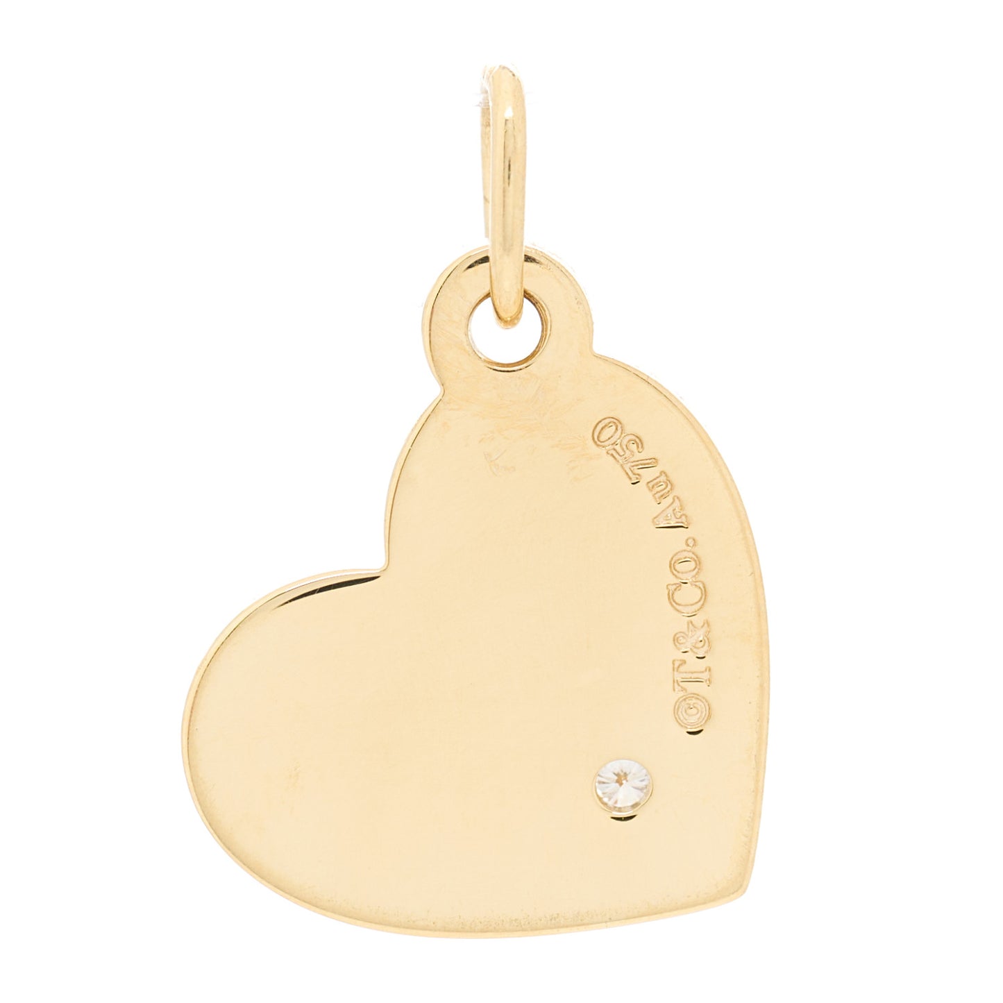 18K Yellow Gold Diamond Mom Heart Charm