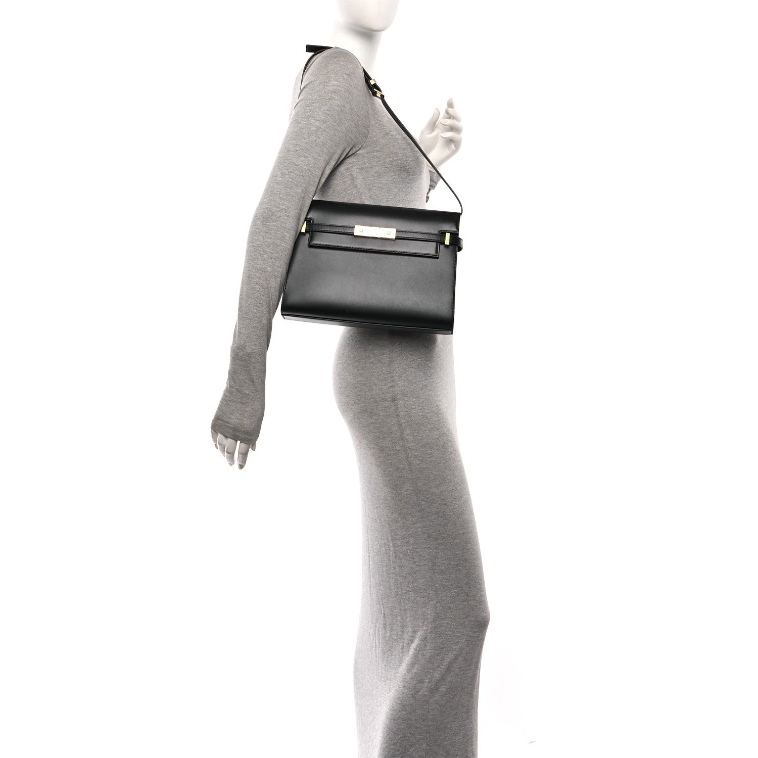 Saint Laurent Smooth Calfskin Manhattan Shoulder Bag Black 2 of 10