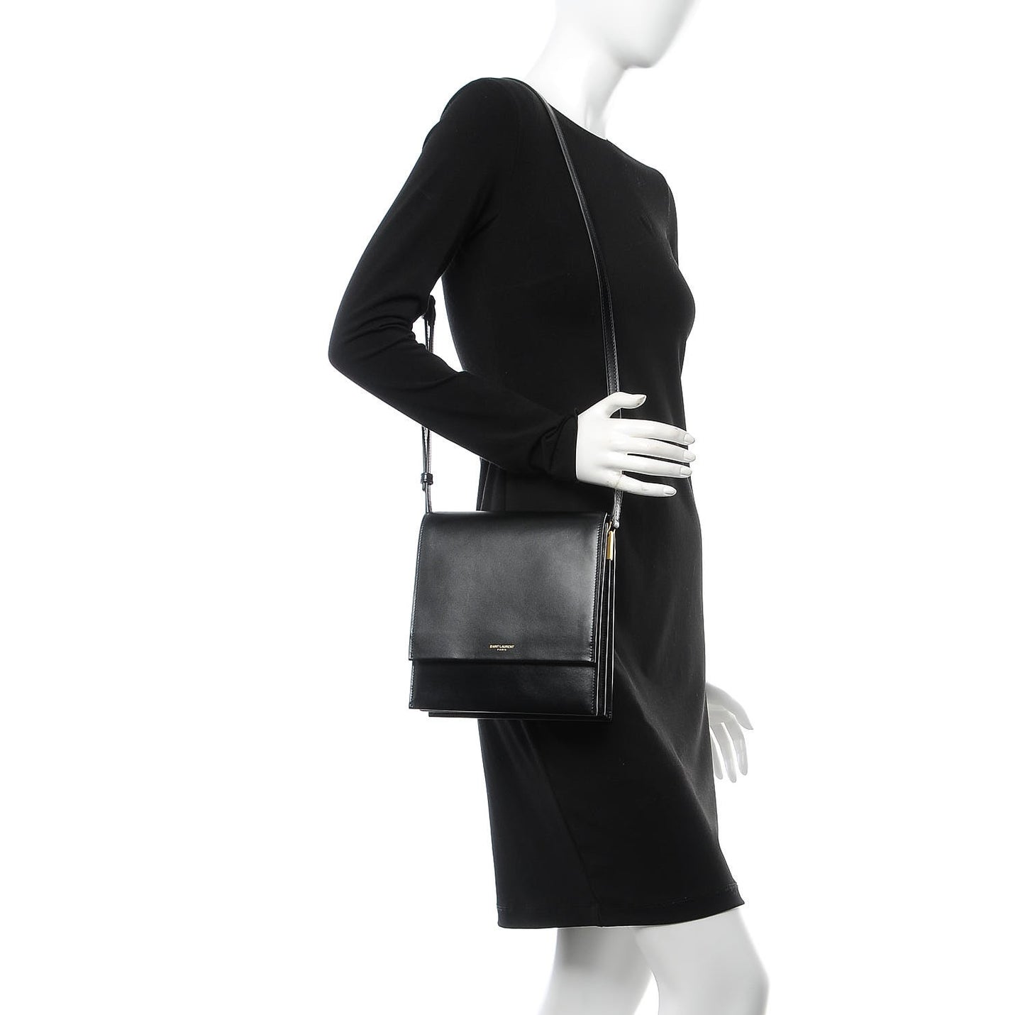 Calfskin Sao Shoulder Bag Black