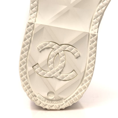 Chanel Caoutchouk CC High Boots 40 Beige White 7 of 9