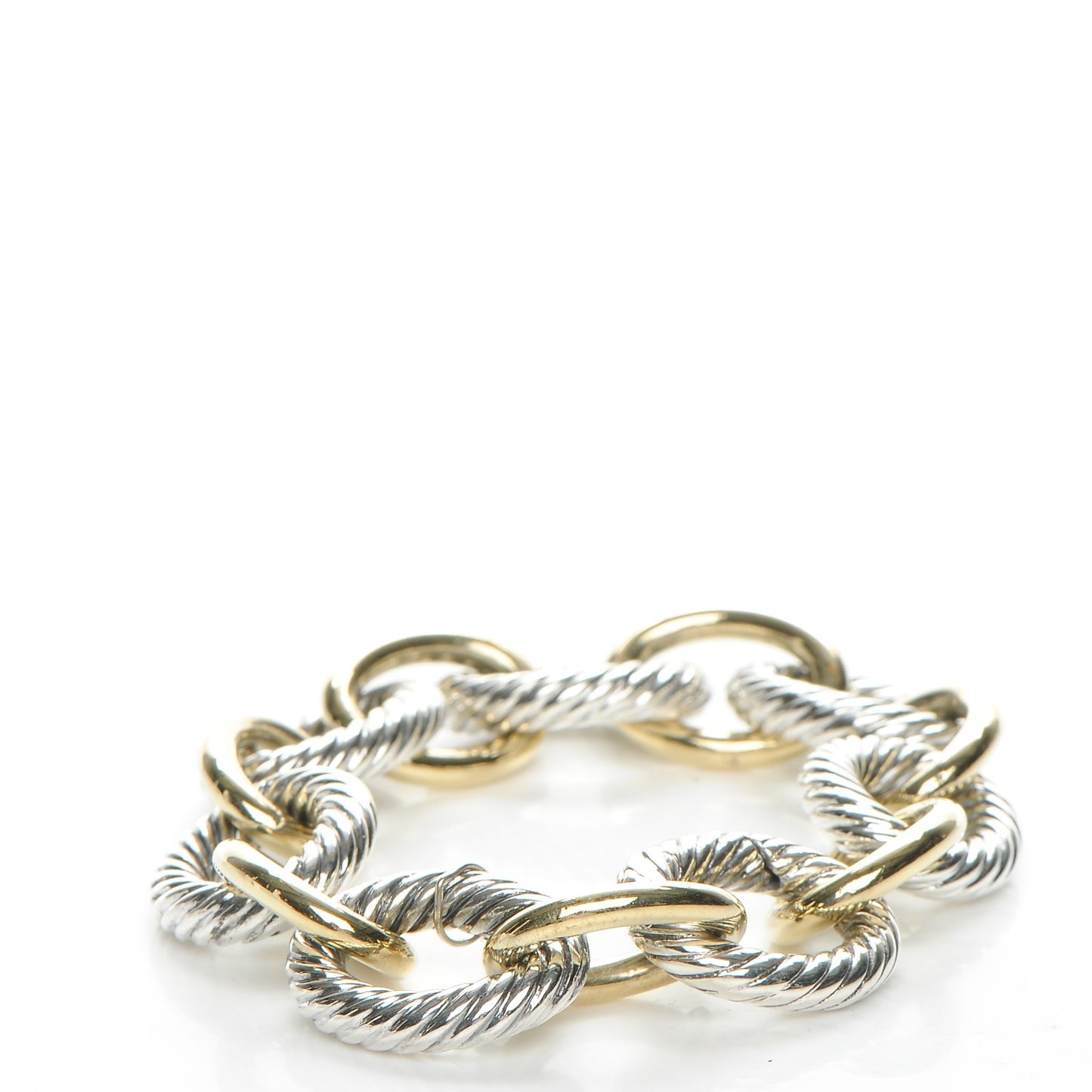 Sterling Silver 18K Yellow Gold 17mm Extra Large Oval Link Bracelet