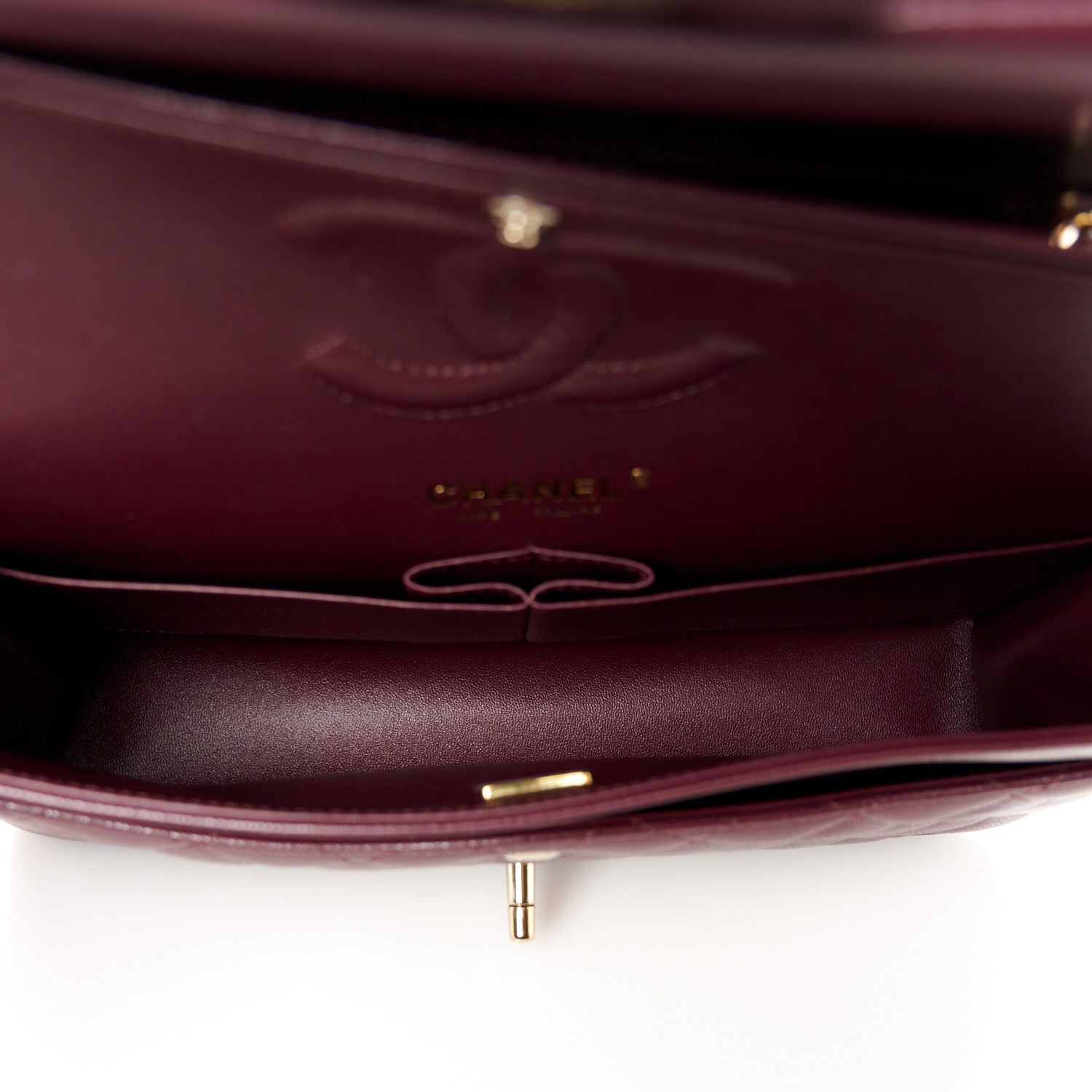 Chanel Caviar Quilted Medium Double Flap Burgundy 5 of 12