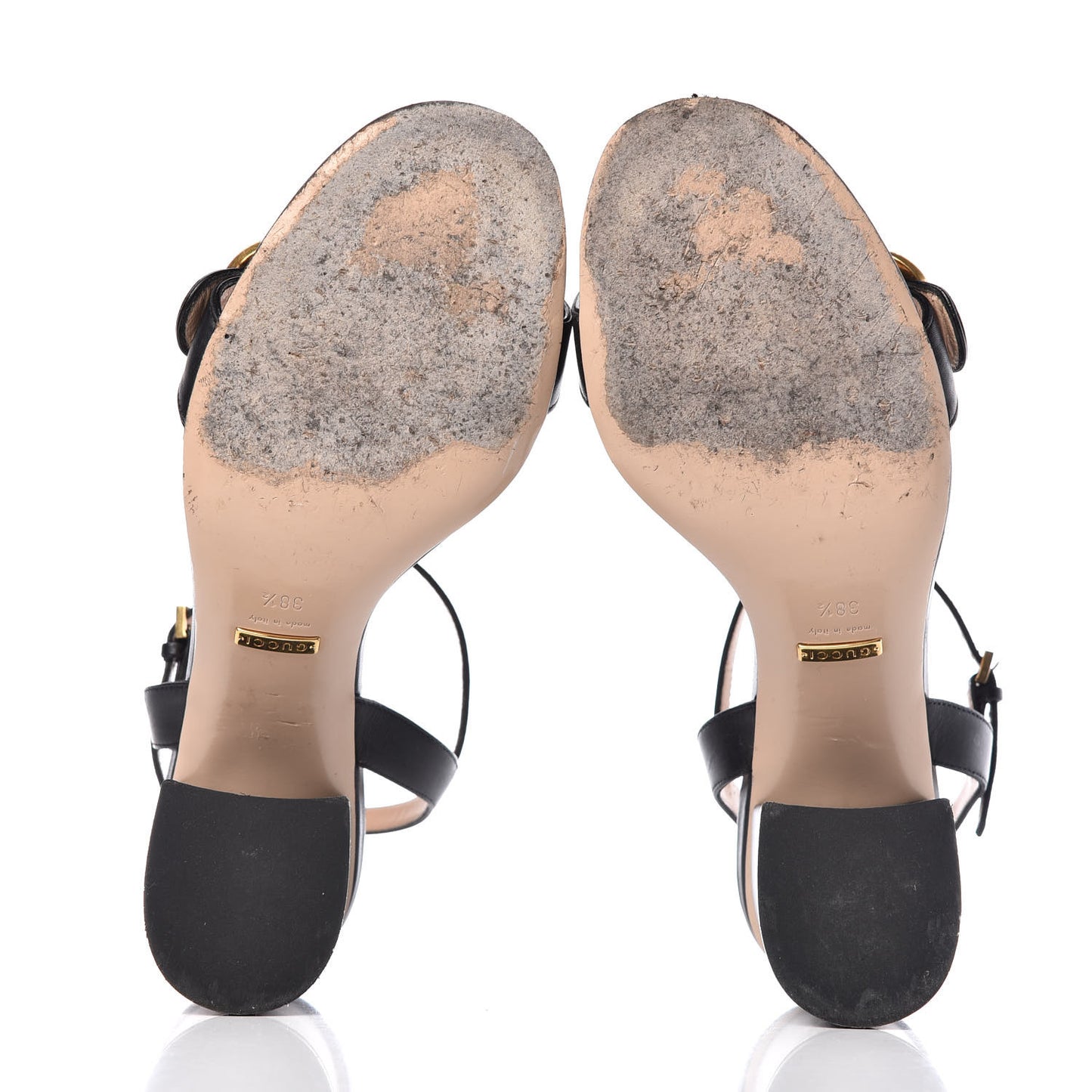 Lifford Calfskin GG Marmont Ankle Wrap 75mm Sandals 38.5 Black