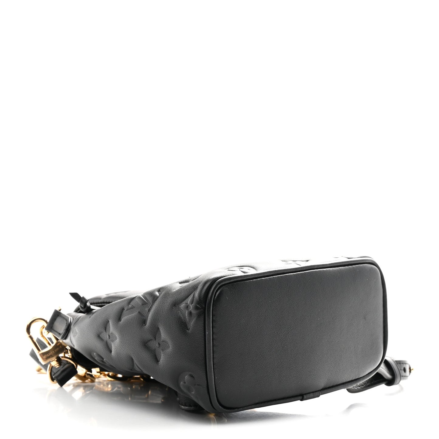 Lambskin Embossed Monogram Coussin Mini Backpack Black