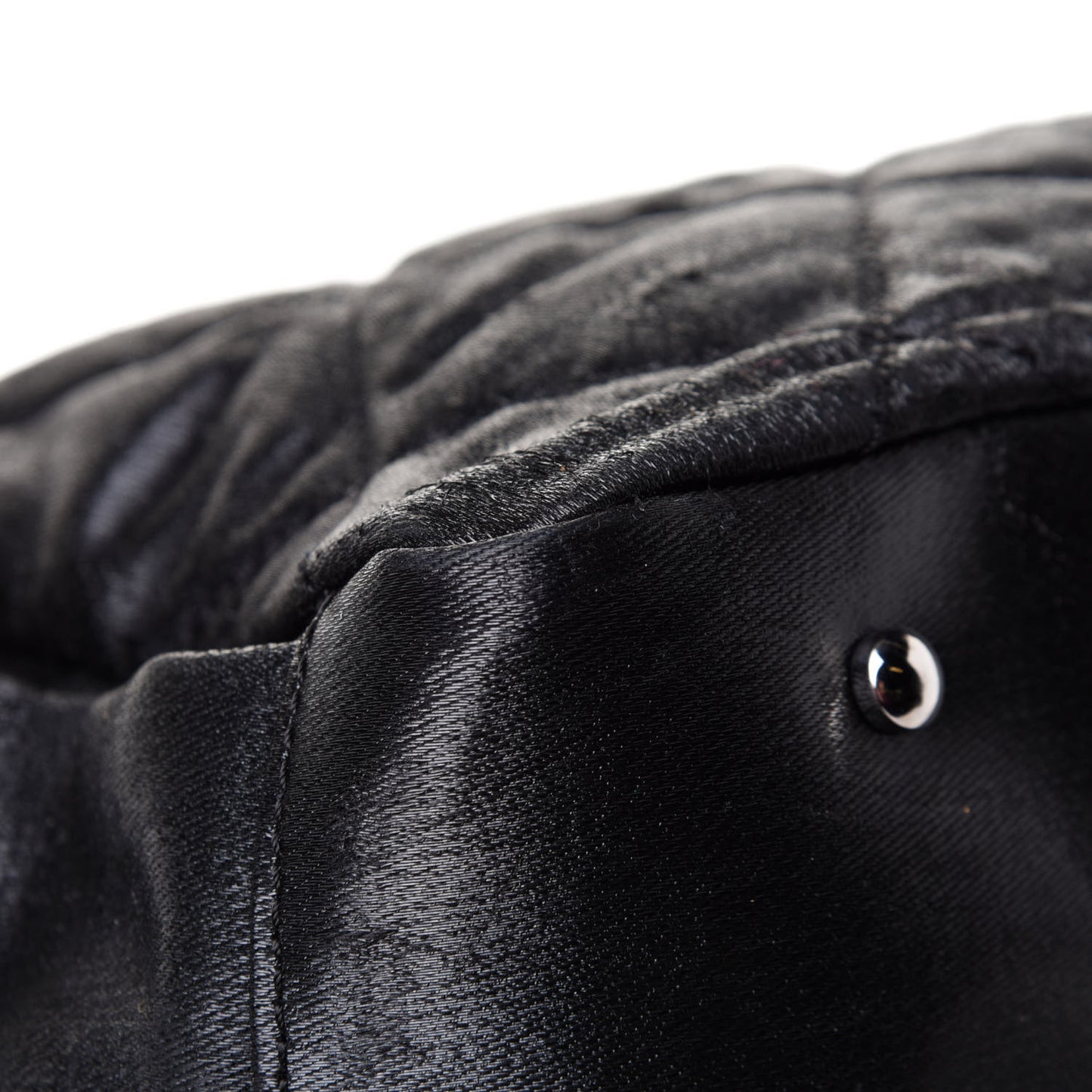 Coated Canvas Quilted Large Paris Biarritz Tote Black