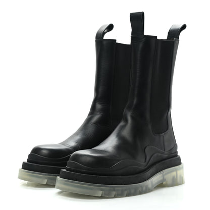 Bottega Veneta Calfskin The Tire Chelsea Boots 37.5 Black Transparent 3 of 11