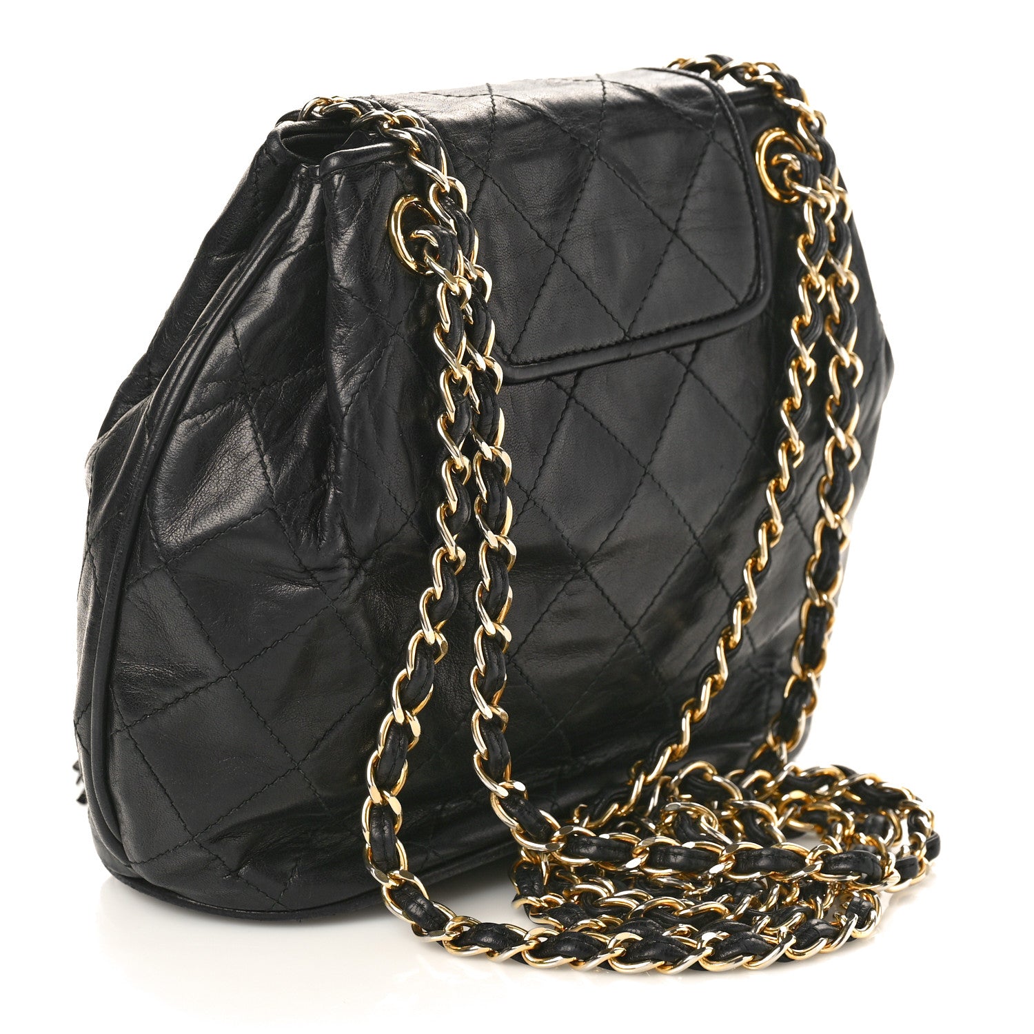Chanel Lambskin Quilted Tassel Drawstring Black 3 of 12