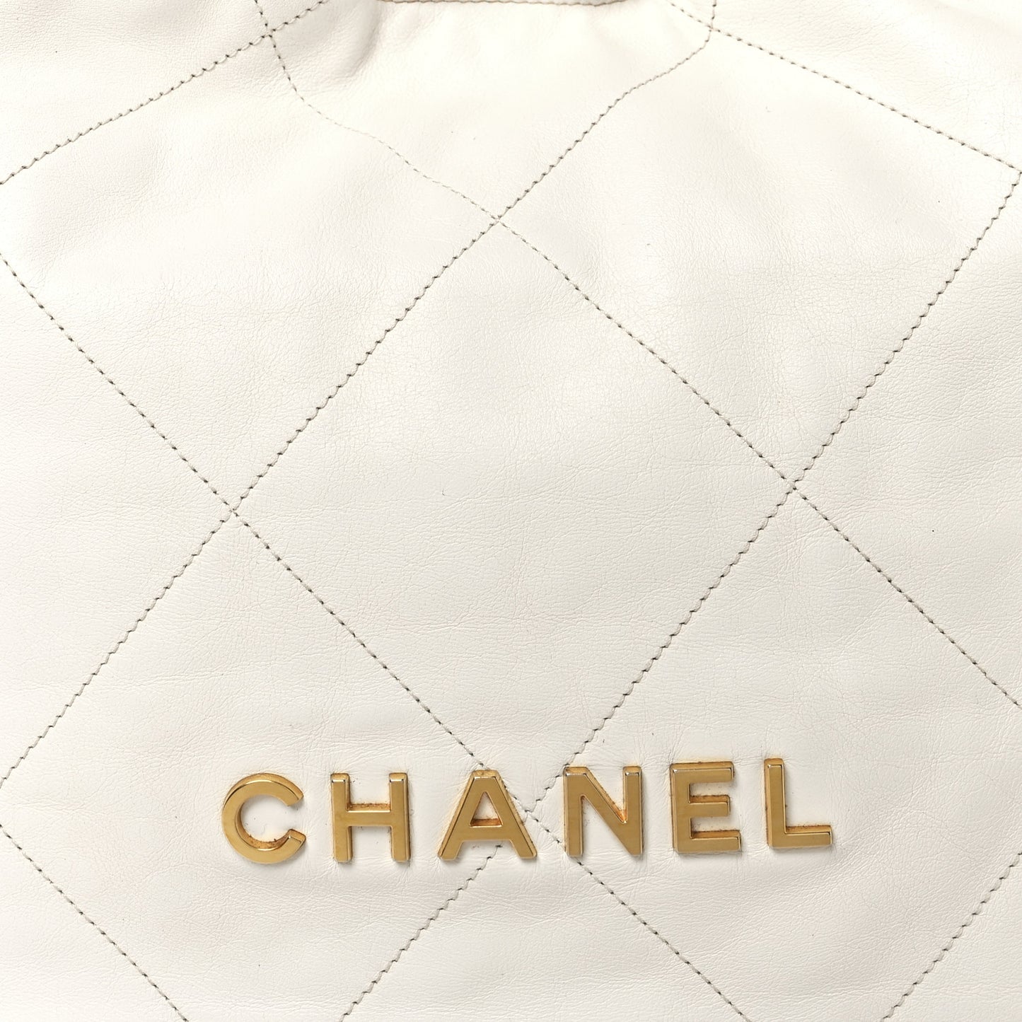 Shiny Calfskin Quilted Chanel 22 White