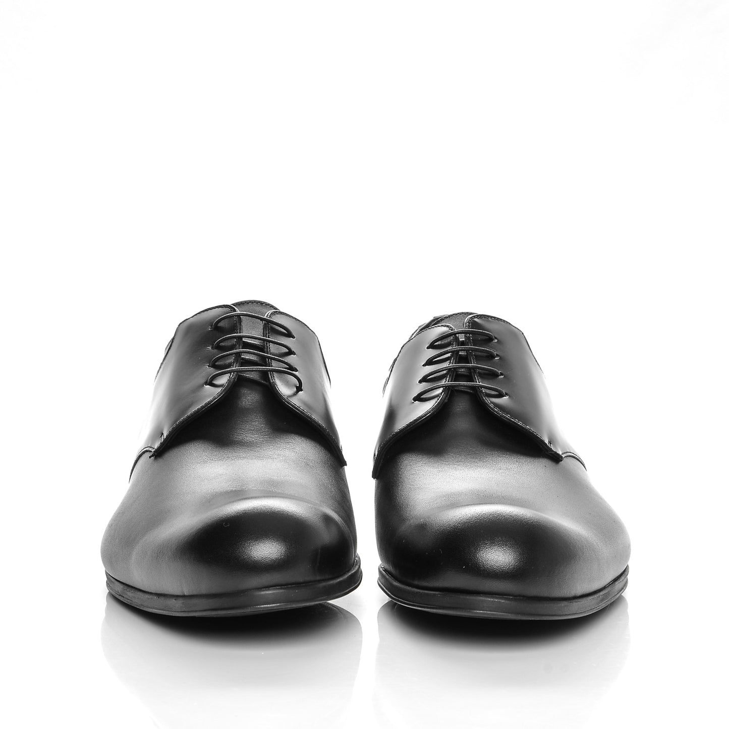 Lambskin Derby Lace Up Shoes 8 Black