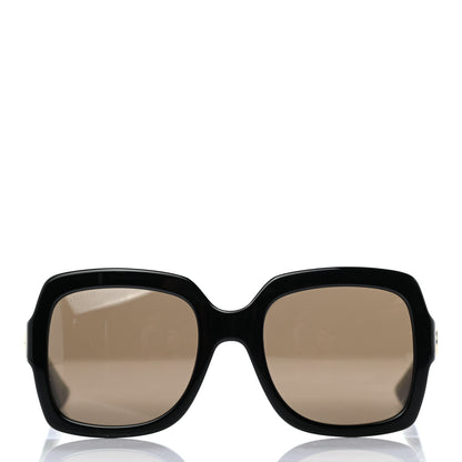 Gucci Acetate Square Frame Web Glitter Sunglasses GG0036S Black Green 2 of 7