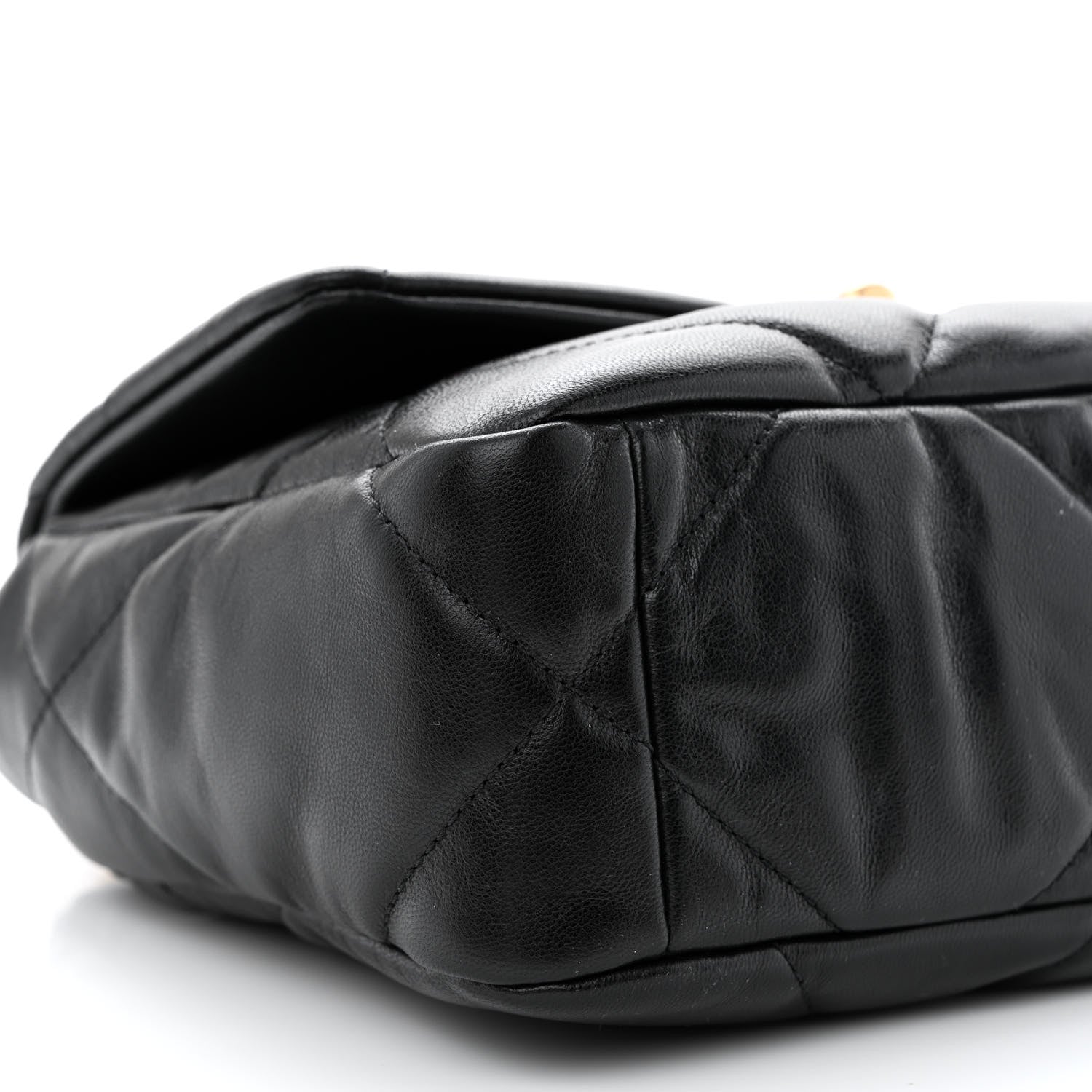 Chanel Shiny Goatskin Quilted Medium Chanel 19 Flap Black 9 of 11