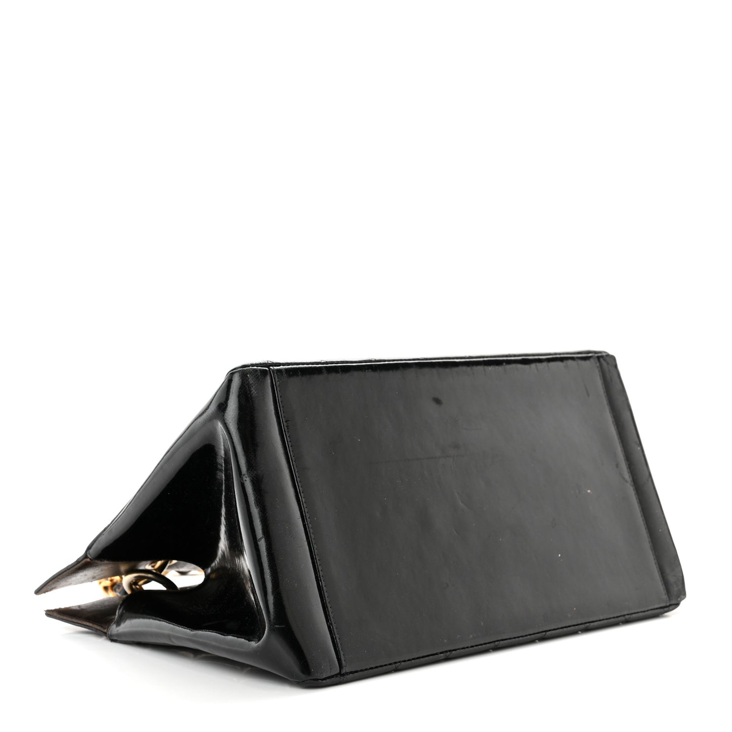 Patent Quilted Grand Shopping Tote GST Black