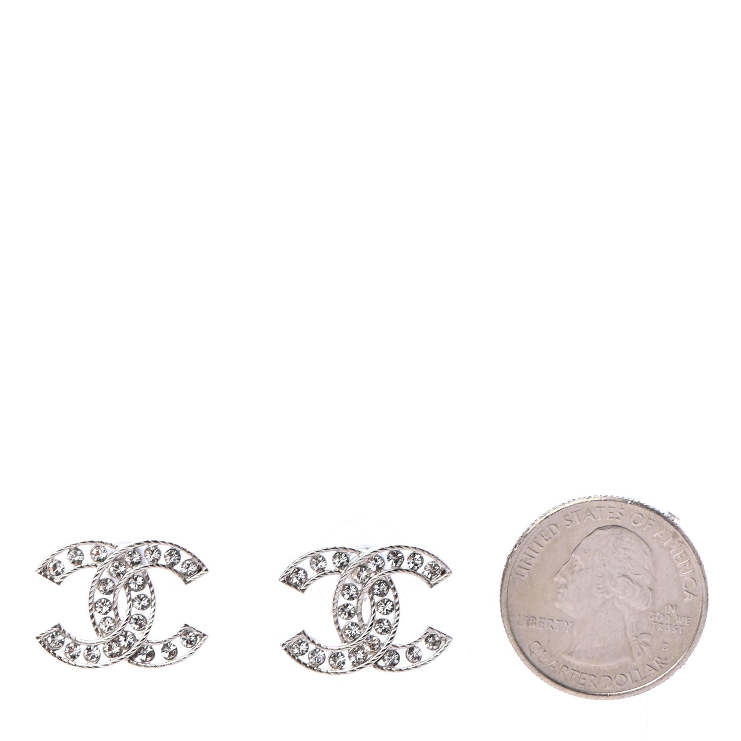 Crystal CC Earrings Silver
