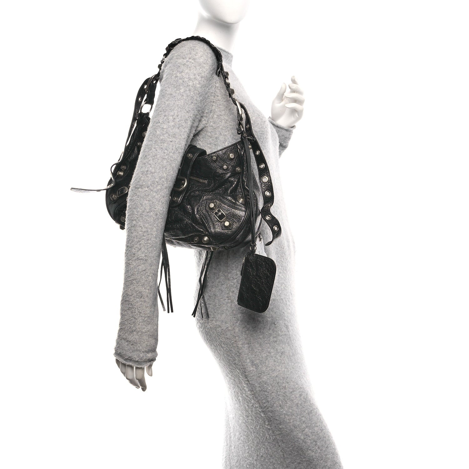 Balenciaga Agneau Arena Medium Le Cagole Shoulder Bag Black 2 of 11
