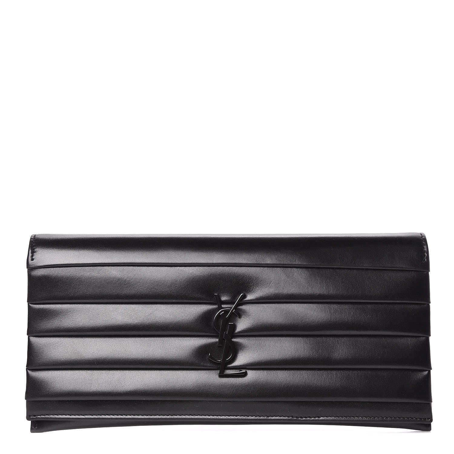 Saint Laurent Calfskin Monogram Smoking Clutch Black 1 of 10