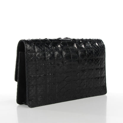 Chanel Python Quilted Wallet On Chain WOC Black 3 of 8