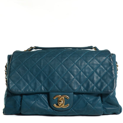 Chanel Iridescent Calfskin Large Chic Quilt Flap Dark Blue 1 of 8