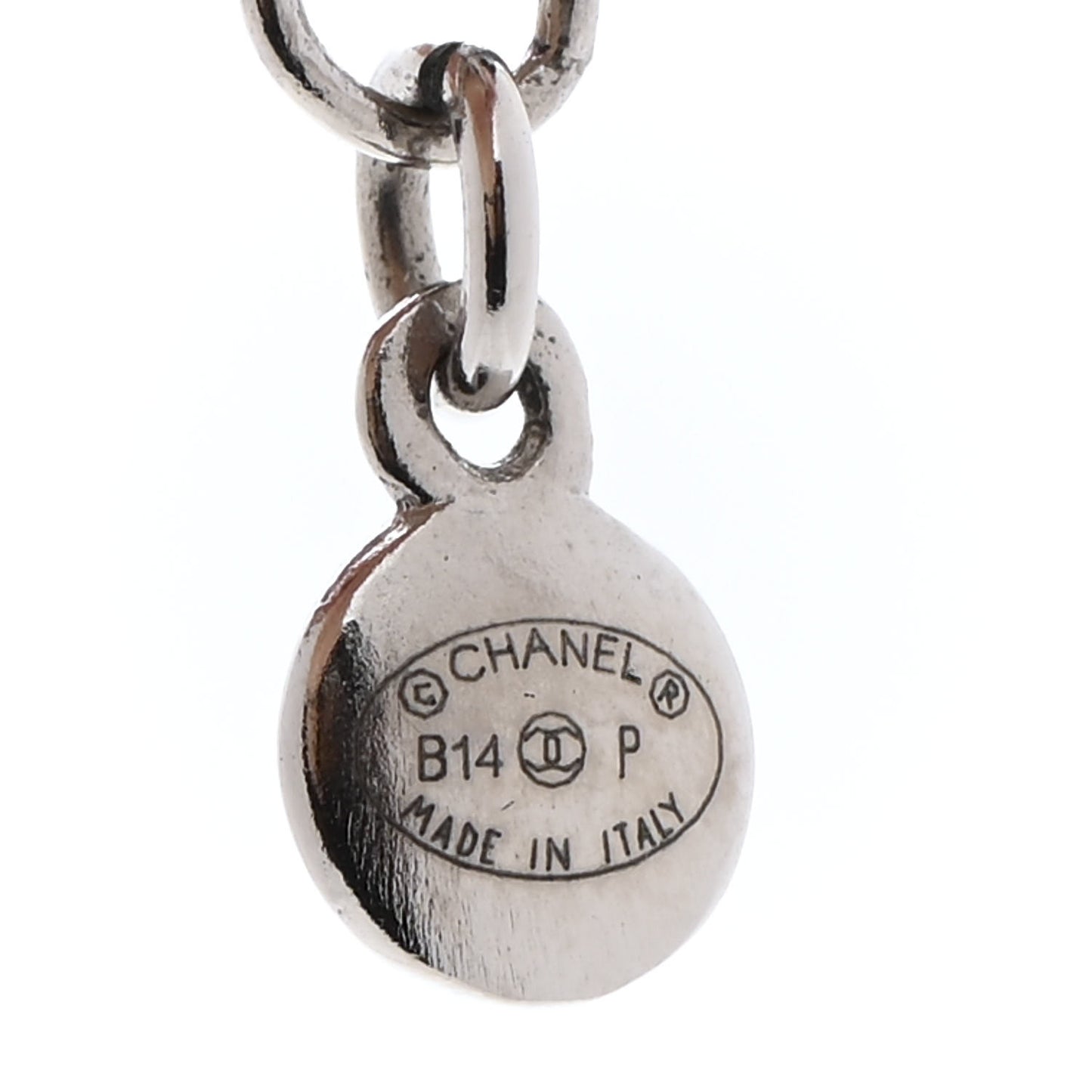 Pearl Cluster CC Long Necklace Silver