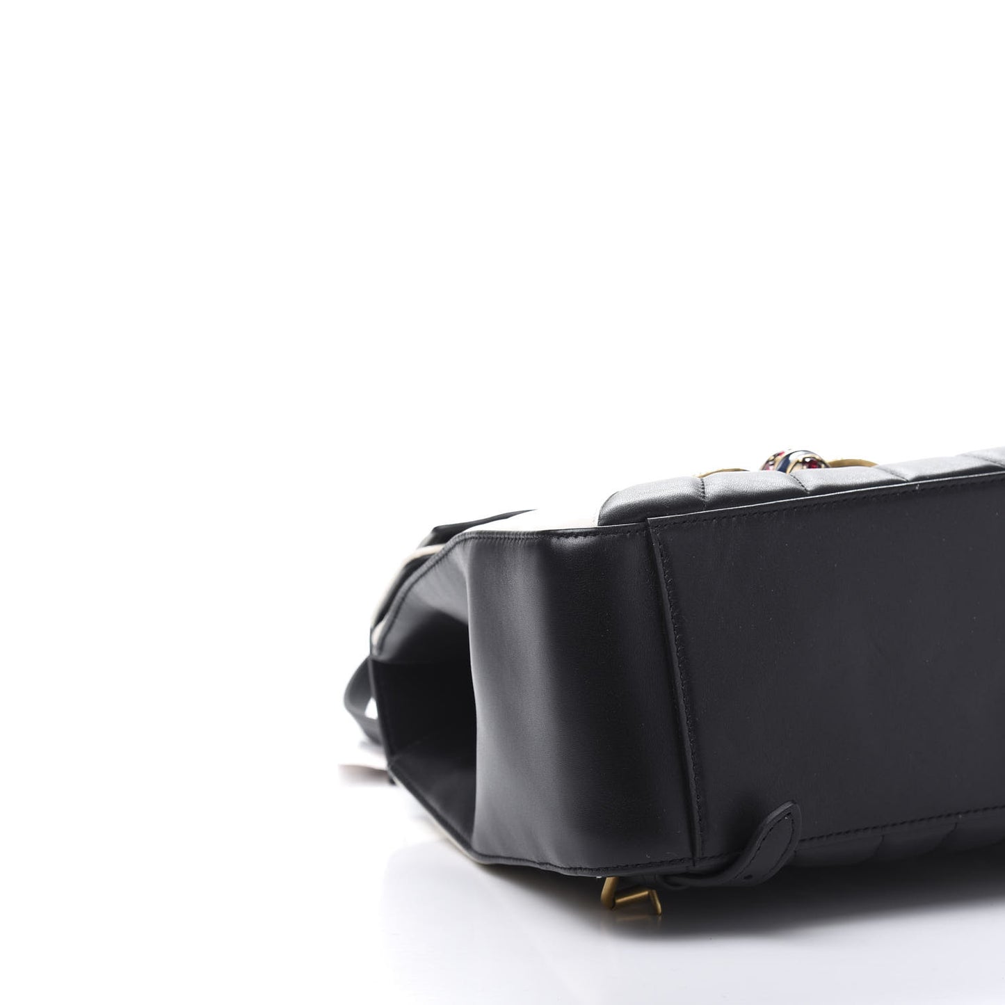 Calfskin Bamboo Trapuntata Queen Margaret Backpack Mystic White Black