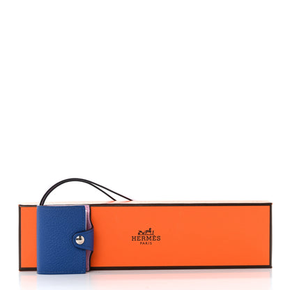 Hermes Togo Swift Verso Ulysse Nano Bag Charm Bleu France Mauve Sylvestre 4 of 4
