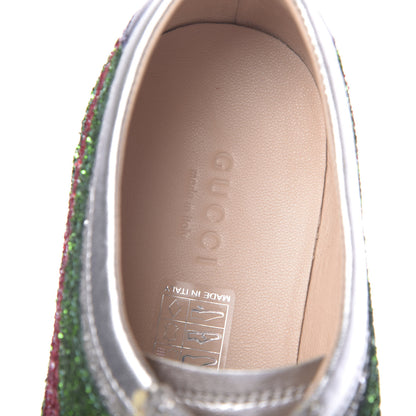 Gucci Glitter Fabric Web Falacer Sneakers 37 Silver 7 of 11