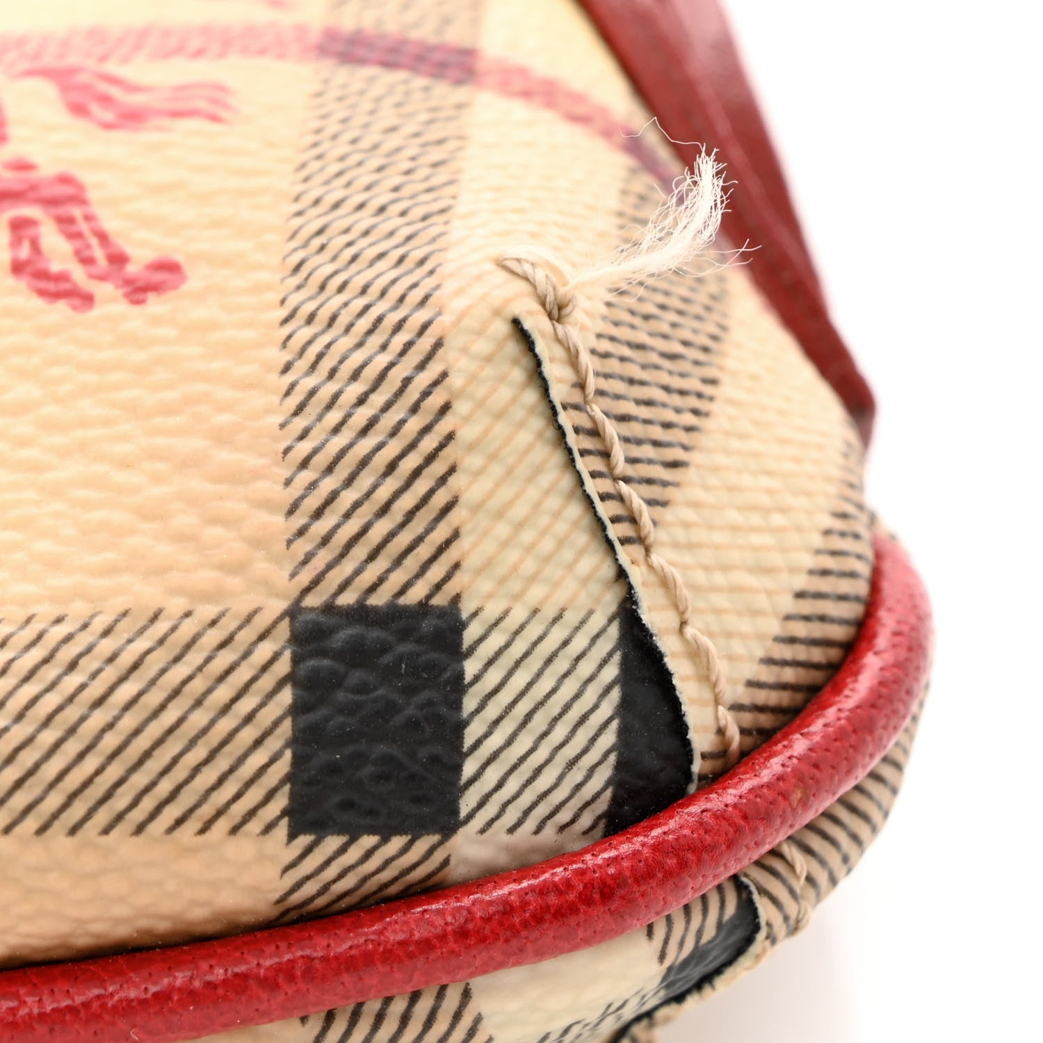 Burberry Haymarket Check Small Crossbody Clutch Bag Military Red 15 of 16