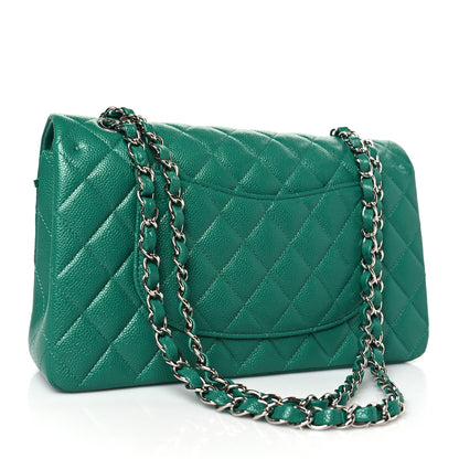 Chanel Caviar Quilted Medium Double Flap Green 3 of 10