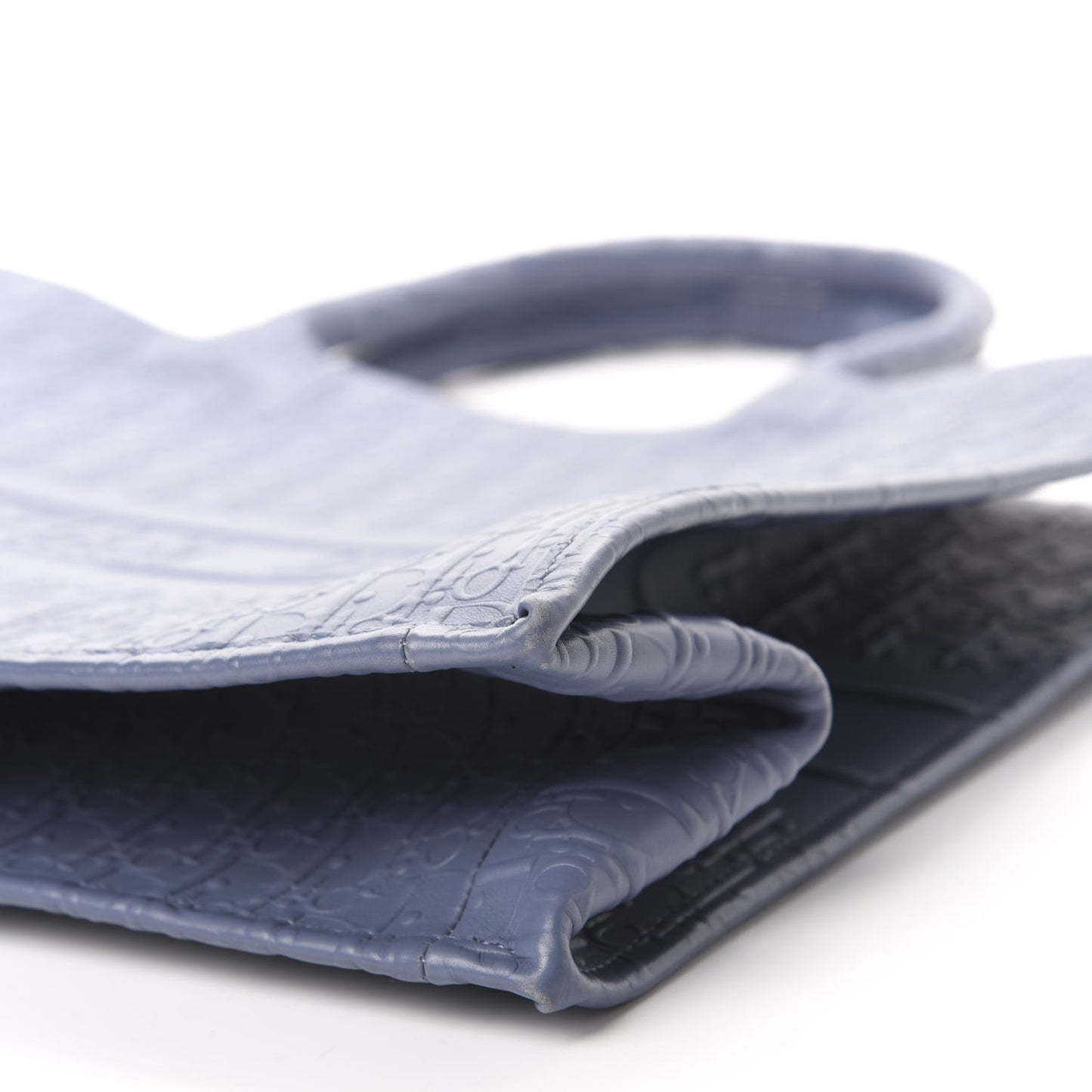 Oblique Calfskin Embossed Book Tote Denim Blue