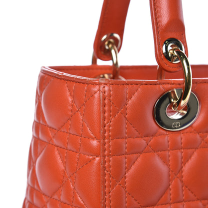 Christian Dior Lambskin Cannage Medium Lady Dior Orange 15 of 15