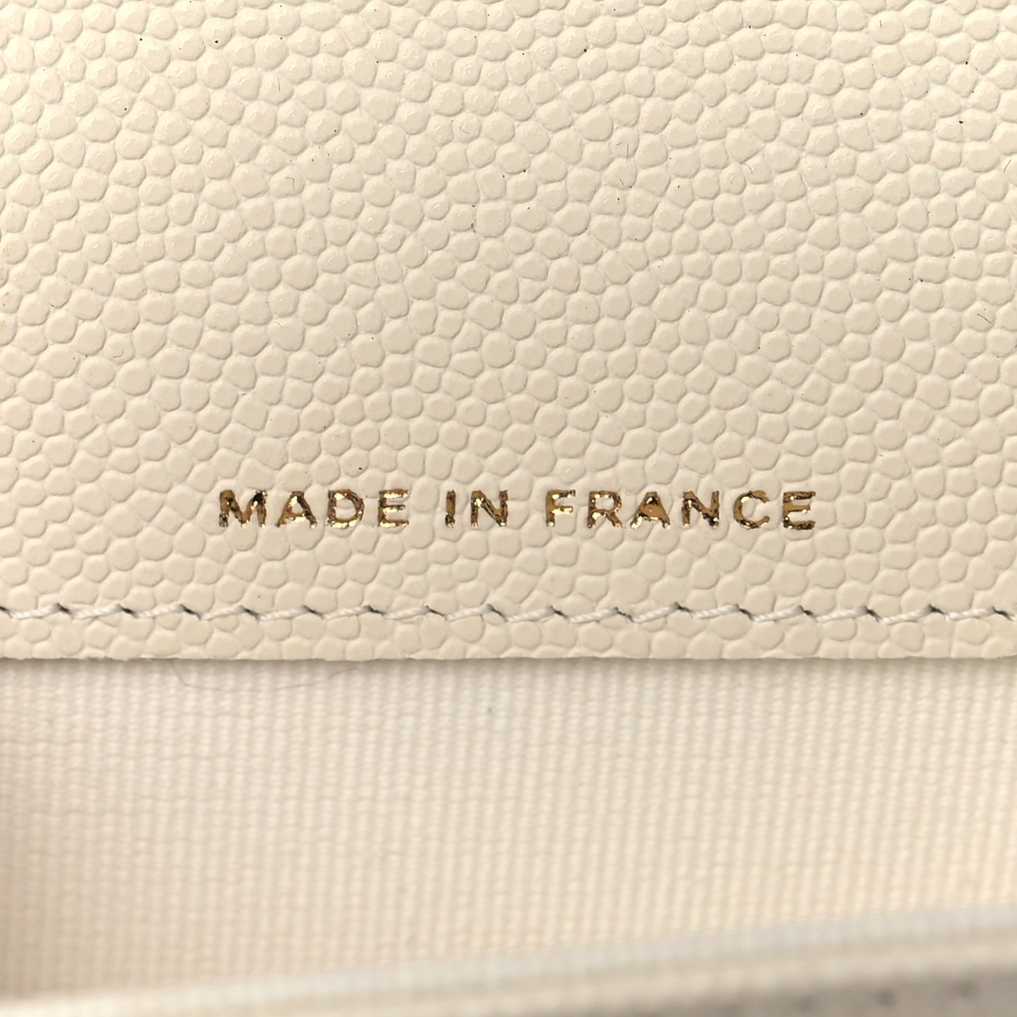 Caviar Quilted Flap Card Holder Wallet White