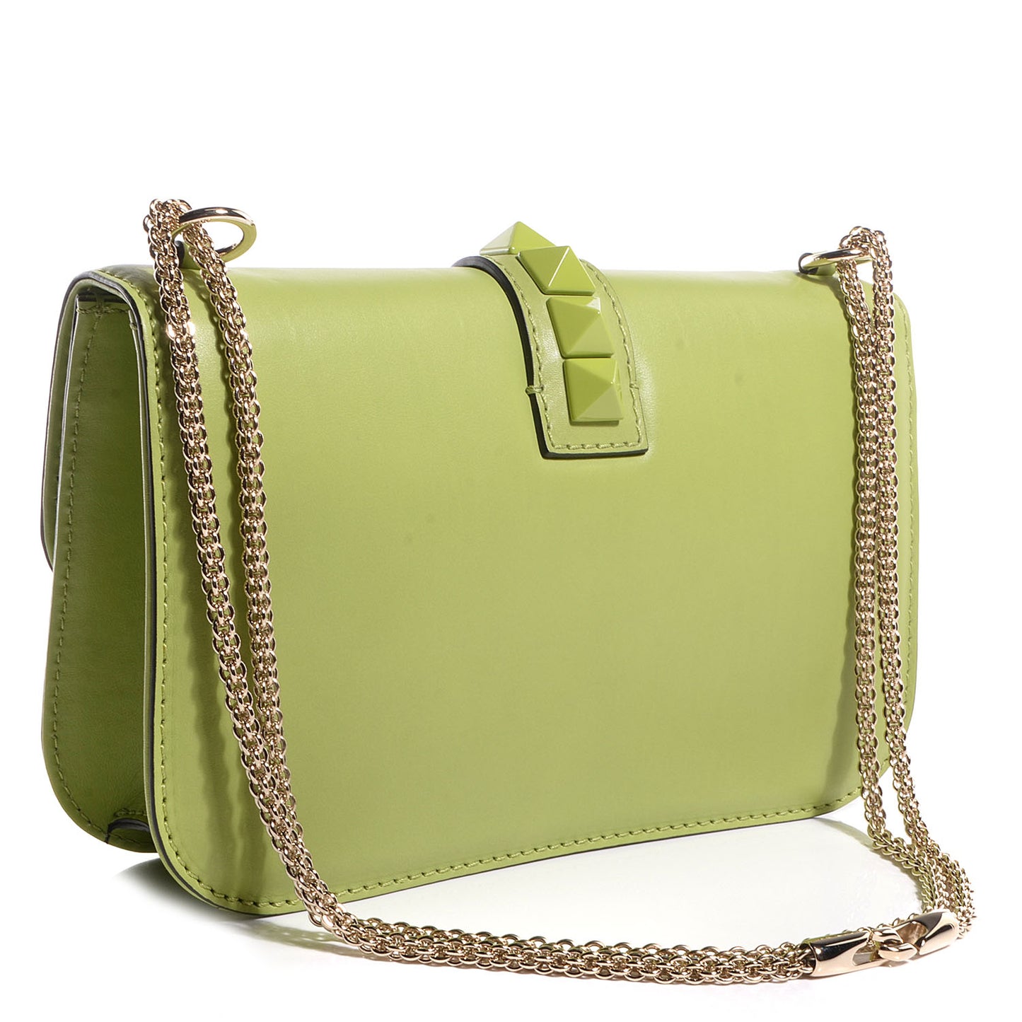 Vitello Medium Glam Lock Rockstud Flap Pop Apple