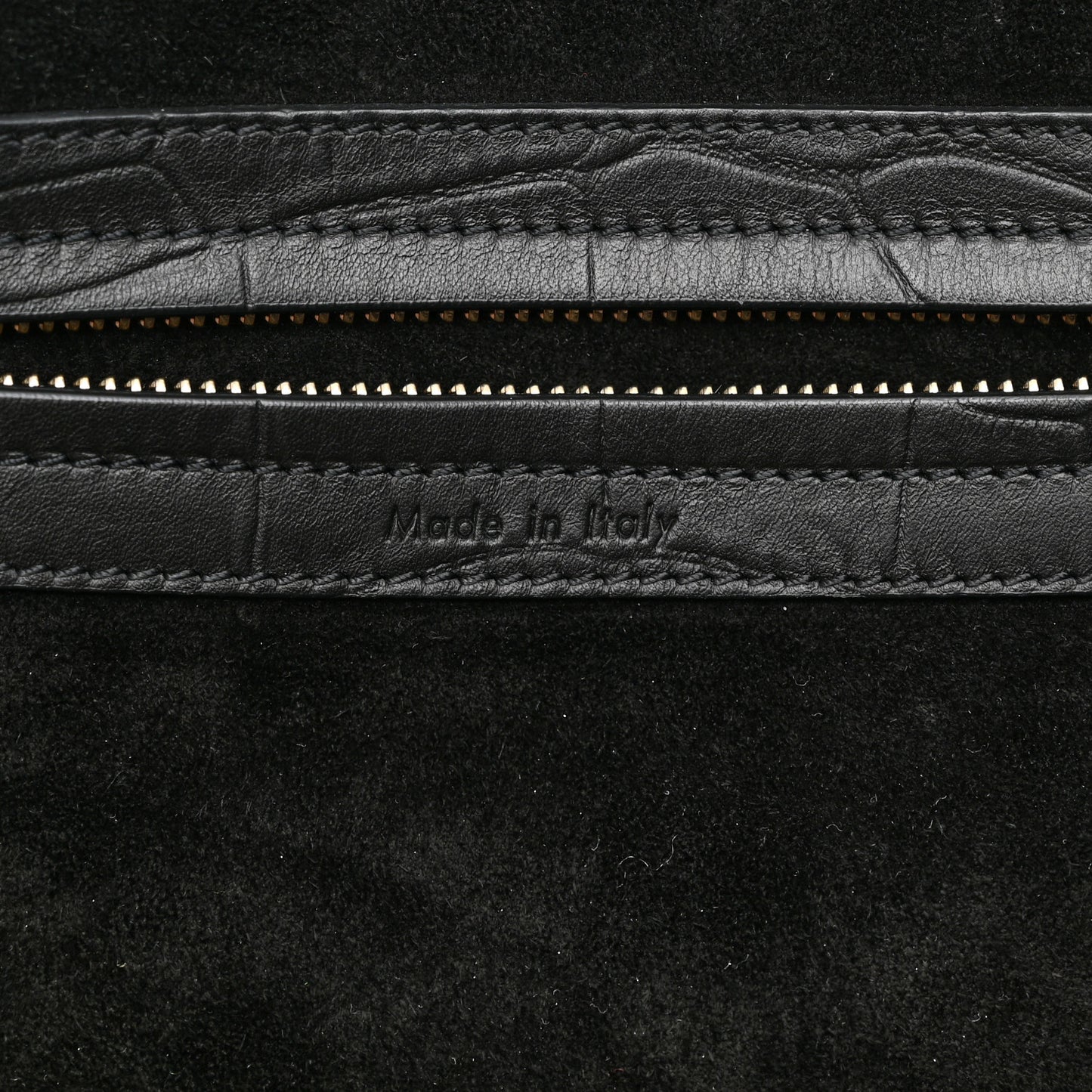 Calfskin Crocodile Embossed Medium Phantom Luggage Black