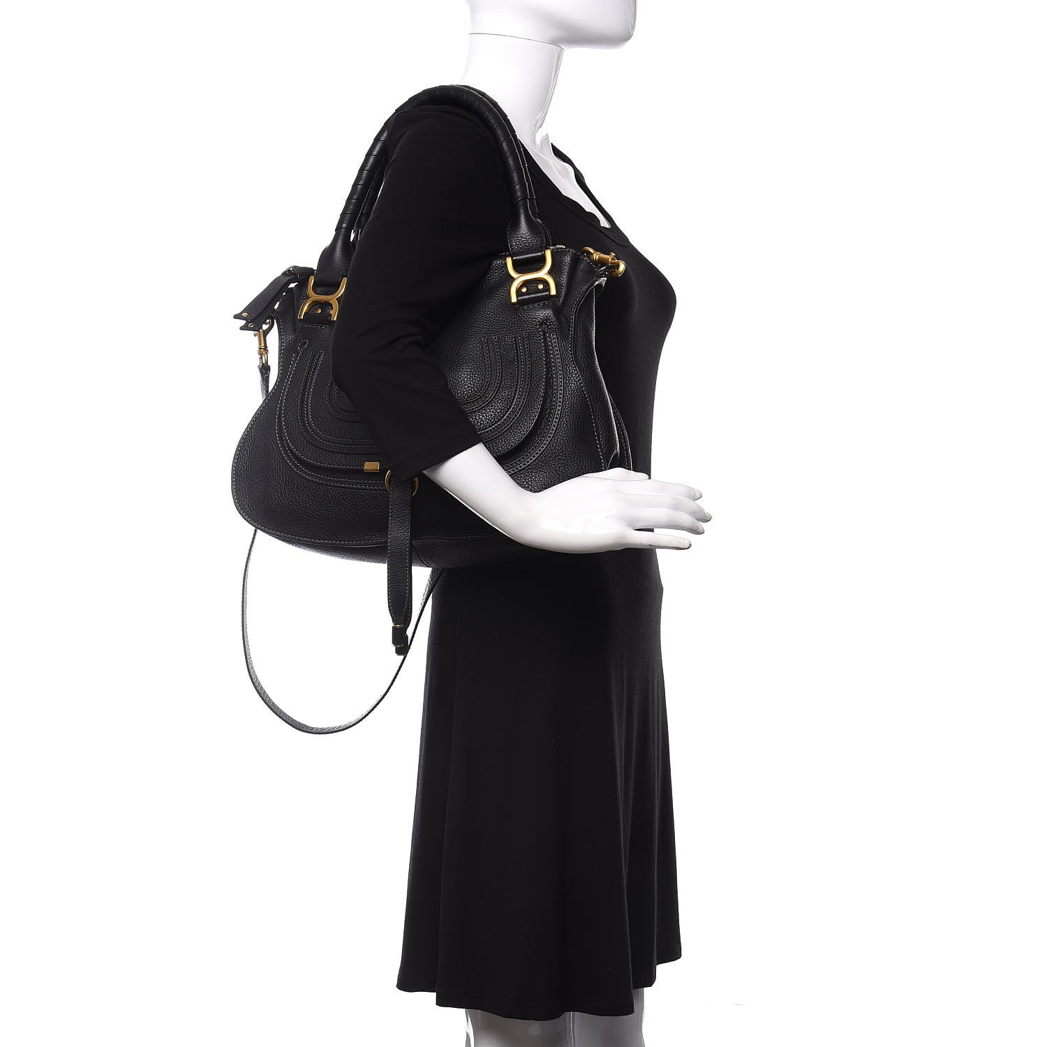 Chloe Calfskin Medium Marcie Satchel Black 2 of 11