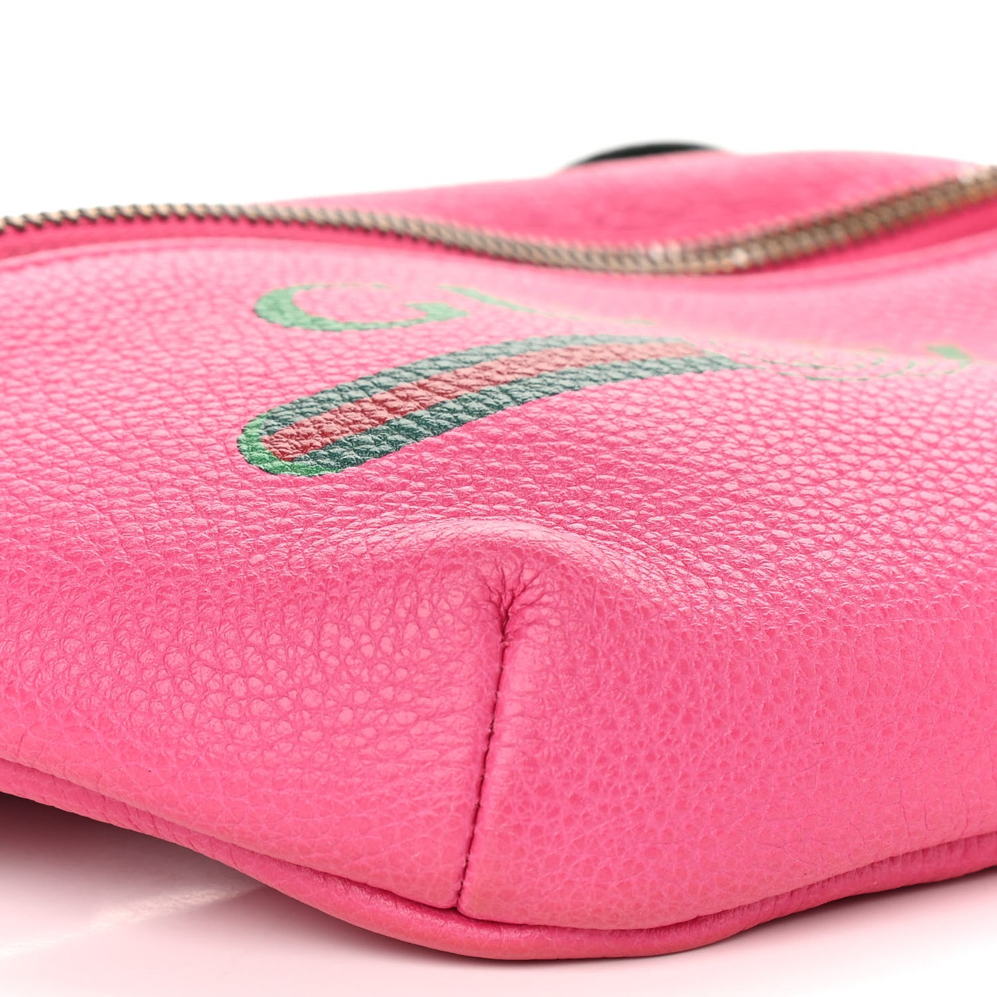 Grained Calfskin Small Logo Belt Bag Box Pink Green