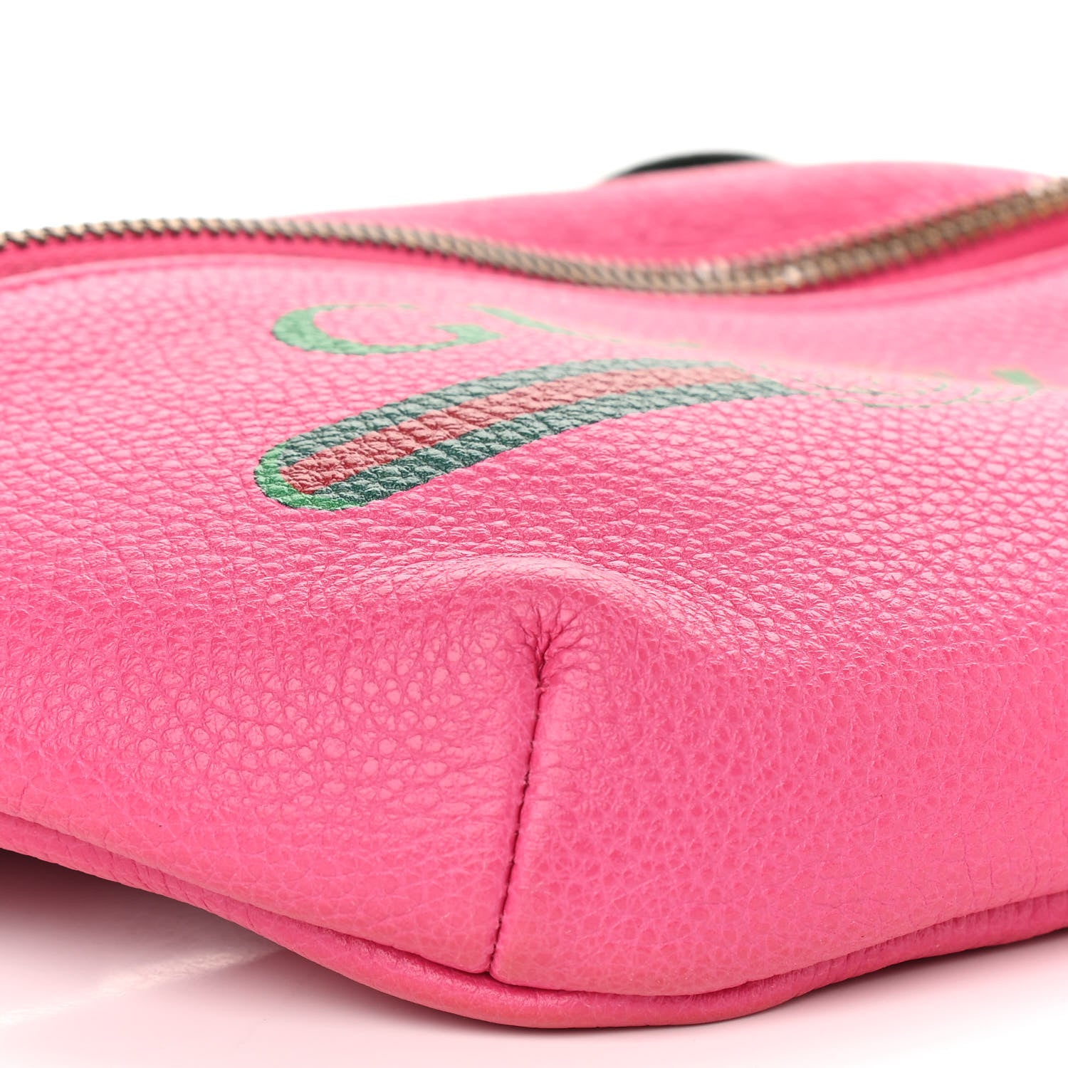 Gucci Grained Calfskin Small Logo Belt Bag Box Pink Green 9 of 11