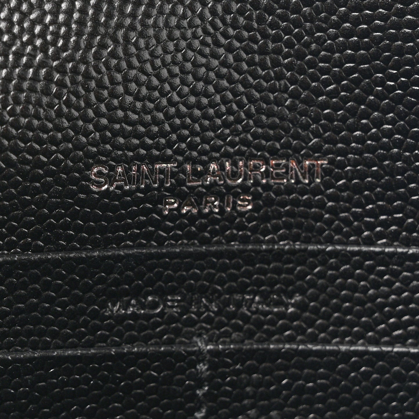 Grain De Poudre Matelasse Chevron Monogram Monochrome Envelope Chain Wallet Black