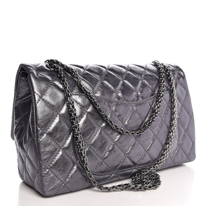 Chanel Metallic Aged Calfskin Quilted 2.55 Reissue 227 Flap Dark Silver 3 of 8