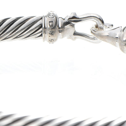 David Yurman Sterling Silver Diamond 5mm Cable Buckle Bracelet 4 of 5