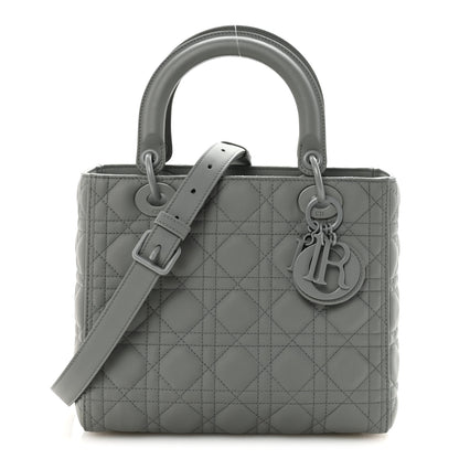 Christian Dior Ultra Matte Calfskin Cannage Medium Lady Dior Grey Stone 1 of 9