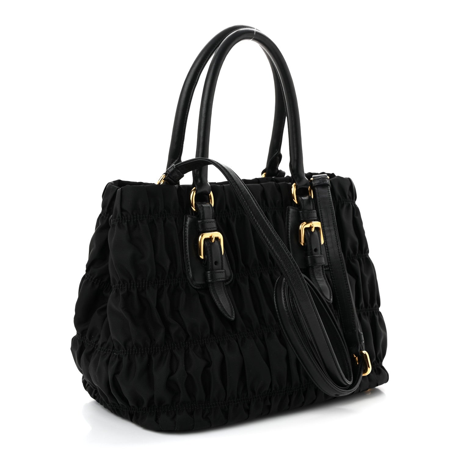 Prada Tessuto Nylon Gaufre Tote Black 3 of 10
