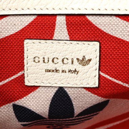 Gucci X ADIDAS Textured Dollar Calfskin Web Trefoil Mini Horsebit 1955 Shoulder Bag Off White Black 6 of 10