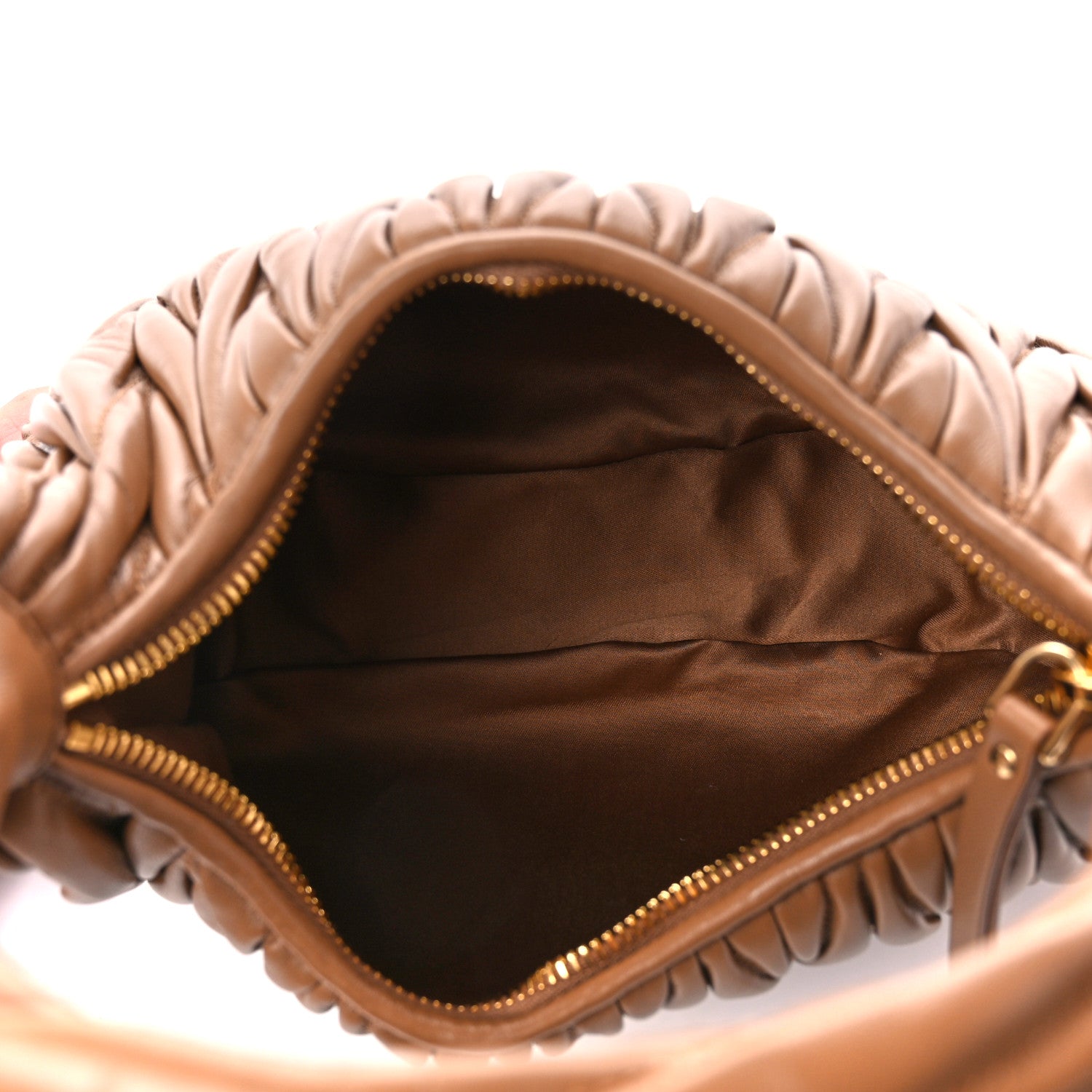 Miu Miu Nappa Matelasse Regular Wander Hobo Caramel 5 of 10