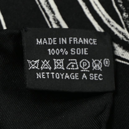 Hermes Silk Projets Carres Scarf 90 Black White 3 of 7